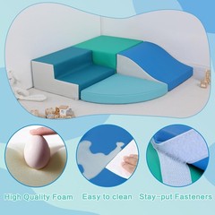4-Pc Soft Play PU Leather Toddler Climbing Set