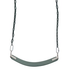 Outdoor EVA Soft Board Swing With Coated Chains Dark Green Easy To Install IQAK