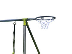 6 Function Swing Set w/ Net Swing, Slide, Hoop, 440 lbs, Green
