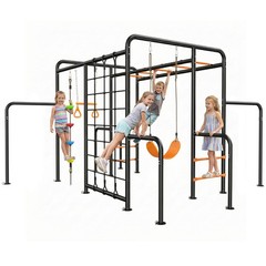 Outdoor Swing Set Jungle Gym Monkey Bars Trapeze Bar Kids Playground Set 550lbs