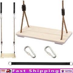 Wooden Swing Seat Kids Adults Backyard Stress Relief Gift Durable Tree Hanging