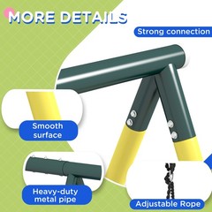 Metal Swing Set for Backyard, 5 in 1 Design for Ages 3-8, Yellow