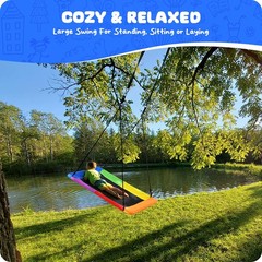 60″ Rectangle Platform Tree Swing for Kids Adults, 700lb Capacity Outdoor Gia…