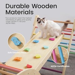 Pikler Triangle Set, 7-in-1 Foldable Pikler Triangle Climbing Standard Rainbow