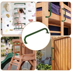 6 Pcs Green 17”Metal Playground Safety HandlesFor Indoor & Ourdoor