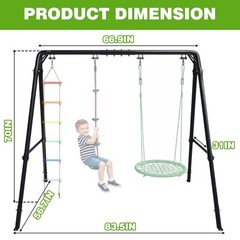 Heavy Duty Porch Swing Stand – Adjustable Height Metal A-Frame Swing Stand Ho…