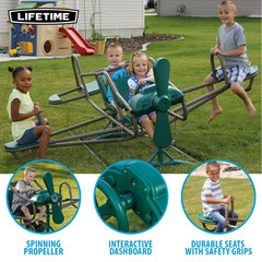 Lifetime Kids’s Ace Flyer Metal Teeter Totter, Green and Brown (90135)