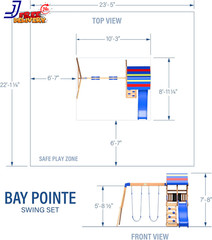 Wood Swing Set with Wave Slide Play Deck Rock Wall Ladder Belt Swings Outdoor