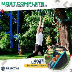 Branton Ninja Obstacle Course for Kids -2 x 50ft Ninja Kit