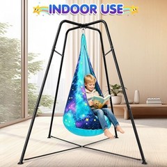 2026 New X-Shaped Sensory Swing Stand with Pod Swing & Chair, Heavy Duty