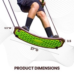 Swurfer Stand Up Tree Swing, Outdoor Swing for 2.0, 2.0 Green