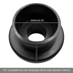 2.36″/60mm Porch Swing Feet, Black Horseshoe-Shaped Plastic Leg Caps to Secur…