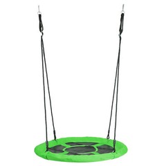 40” Round Saucer Tree Flying Swing Set Seat Max 800LBS Adjustable Ropes Green