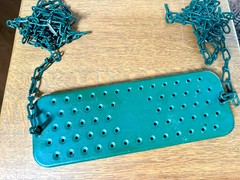 Vtg Metal Kid’s Swing | Green Chained Swing Set Swing | 1950’s Coolvent Swing