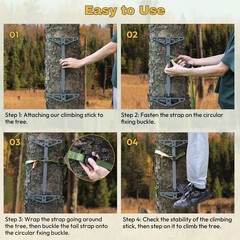 Climbing Sticks, Non-Slip Tree Step Tree Climbing Sticks for Hunting, Lightwe…