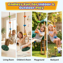 Heyzoo Tree Swing for Kids 330LB Capacity, Climbing Rope with Platforms and Disc
