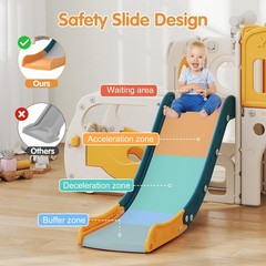9 in 1 Indoor Slide for Toddler – Freestanding Baby Slide, Playground Slide, Bus