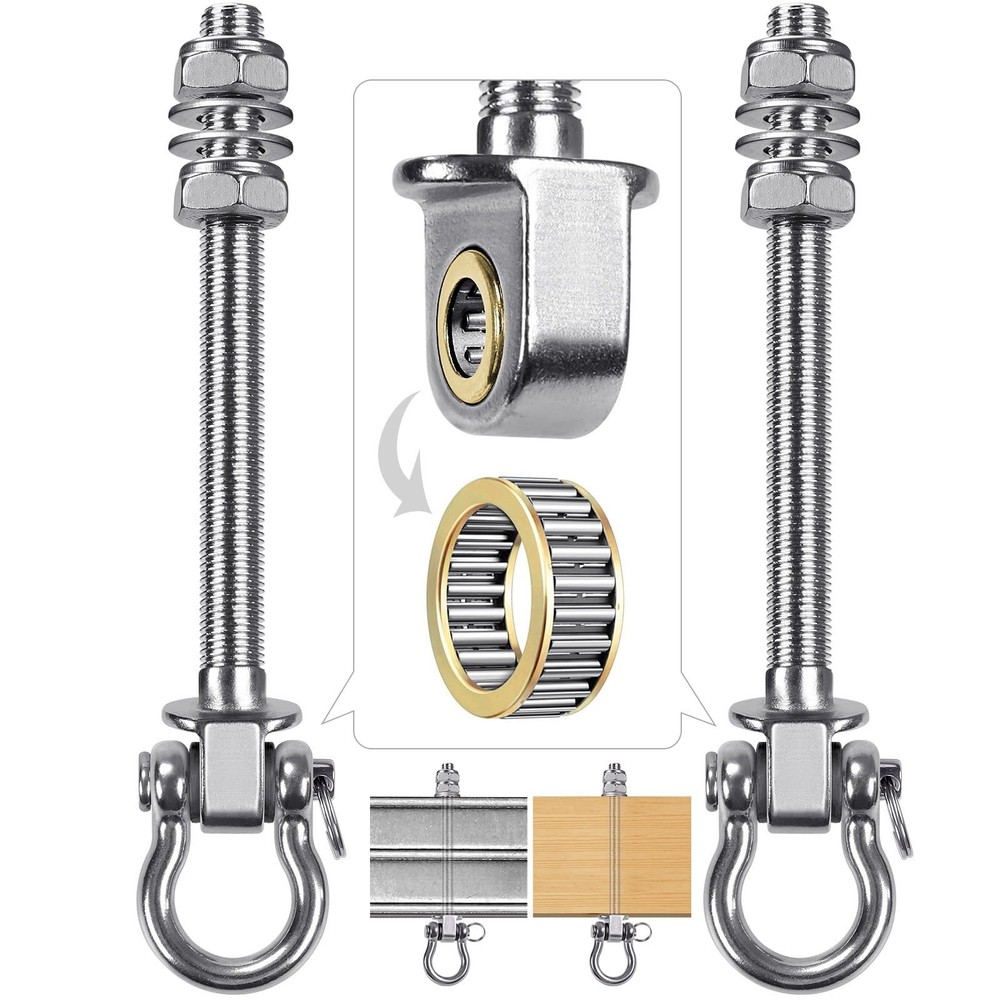 2Pcs Heavy Duty Swing Hangers with Bearings Stainless Steel Swing Hardware fo…