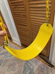 TURFEE Yellow Outdoor Swing Seat with Chains & Carabiners, 27″ x 5.5″, 300 lbs