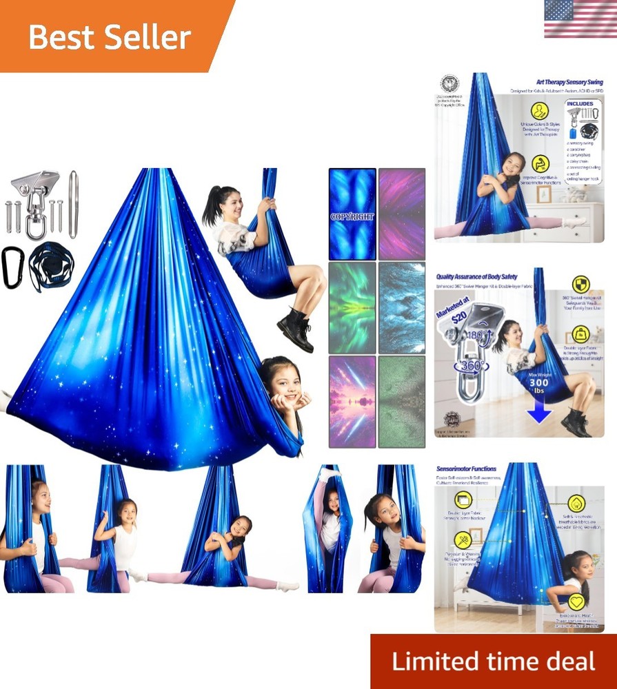 Sensory Swing for Kids & Adults Holds up to 300lbs Indoor & Outdoor Double La…
