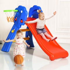 HONEY JOY Toddler Slide, Freestanding Climber Slide Playset for Multicolor