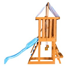 Wooden Outdoor Swing Set 3 in 1 Swing Set outdoor Children’s Playset with Slide