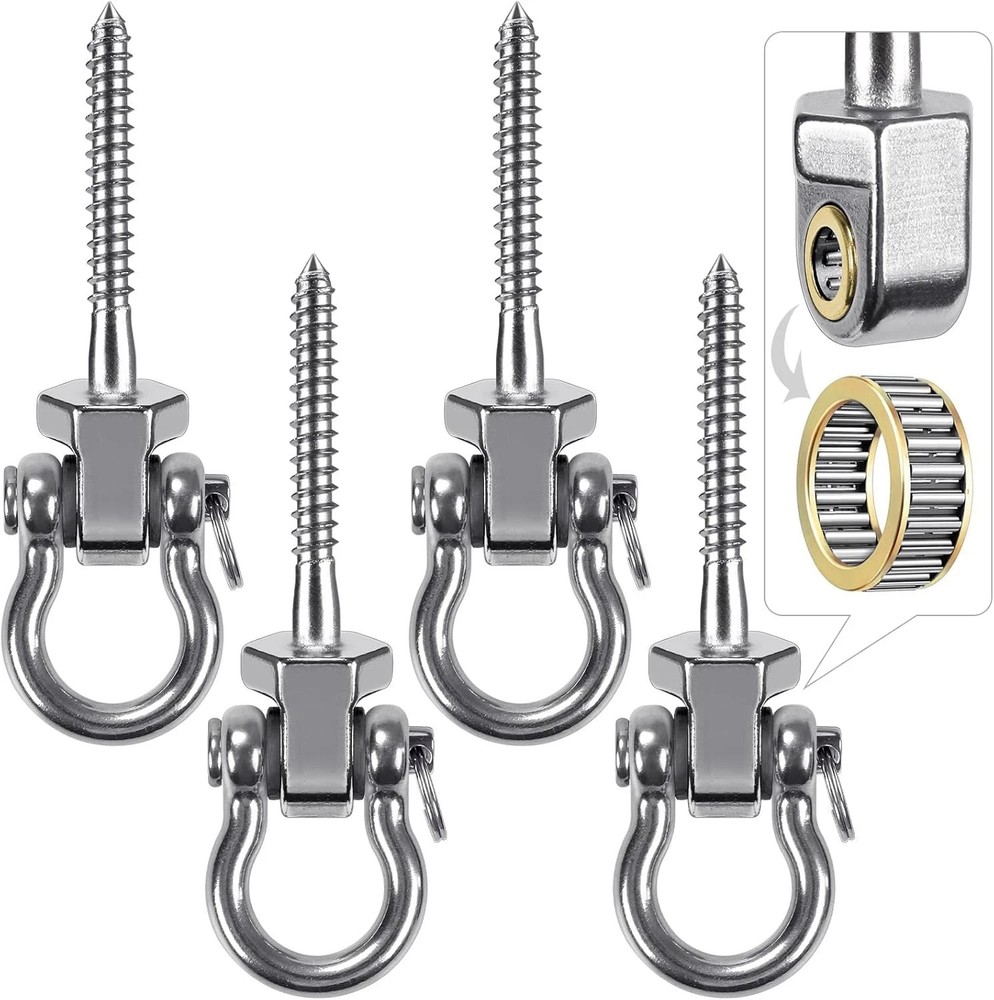 Heavy Duty Swing Hangers with Bearings – Set of 4 Stainless Steel 304 Screw Brac
