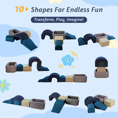Climbing Toys and Blocks – Indoor Soft Foam Climber Playset for Toddlers, Kids,