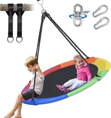 Columpio de árbol con forma de platillo de 43″ para niños, columpio de platillo.