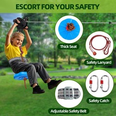 180FT Zip Line for Kids and Adults Up To 400LBS – Outdoor Adventure Kit for Kids