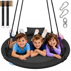 SereneLife 40 Inch Saucer Tree Swing, 900lb Outdoor 40″ Saucer, 1) Black