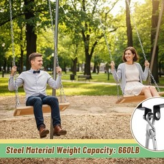 4Pcs Heavy Duty Swing Hanger 180° Steel Swing Set for Wooden Sets Snap Hooks …