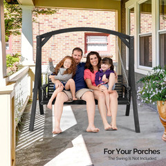 6.7FT Porch Swing Frame, 1000LBS Heavy Duty A-Frame Wooden Porch Swing Stand wit