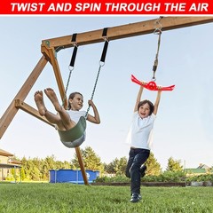 Ninja-Twister Swing Spins Set: Slackline 15 inches x 5.3 inches, Red
