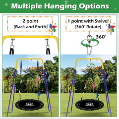 Saucer Swing, 48 Inch Larger Swing Sets for Backyard and Outdoor Playground, 900