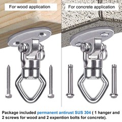 Swing Hanger with Bearing Swivel 800LB Capacity Stainless Steel Ceiling Mount…