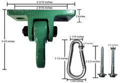 Green Swing Hangers 4-Pack, 5000lb Capacity with Screws for Indoor/Outdoor Use