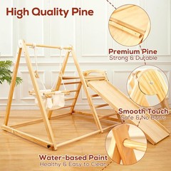 4-in-1 Foldable Montessori Swing & Slide Gym