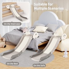 Indoor Kids Baby Couch Slide for Toddler 1-3, Sofa Slide Add-on Attachment fo…