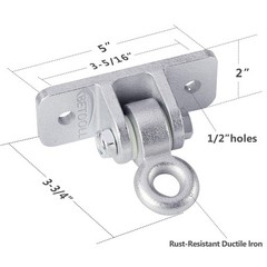 2 Kit para colgar hamaca, capacidad de 2400 lb, servicio pesado, rotación de 360