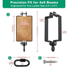 Heavy Duty Swing Hangers, 800lb Capacity Swing Set Accessories for 4×6 Wood