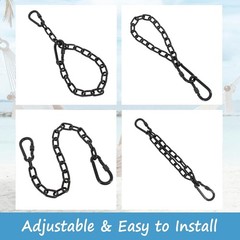 2 Pack 25in Heavy Duty Swing Chains with 4 Carabiners, Black Stainless Steel …
