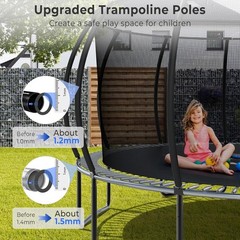 Lyromix 12 14 15 16FT Trampoline Outdoor with Basketball Hoop, Trampoline wit…