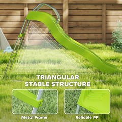 Outdoor Slide for Kids Ages 3-8 5.7FT Freestanding Wave Slide Climbing Step