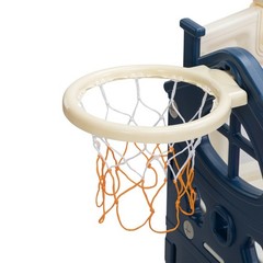 6 in 1 Toddler Slide, Kids Slide with Climber, Basketball Hoop, Tunnel