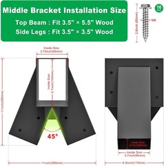 SELEWARE Heavy-Duty Swing Set Bracket – A-Frame Swing Set Hardware Kit with Moun