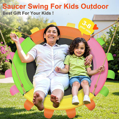 40 Inch Saucer Tree Swing for Kids Outdoor – 600lb Heavy Duty Capacity, Weather-