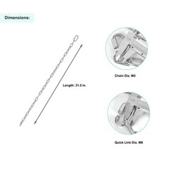 2 Pack Heavy Duty Extension Chain with 4 Quick Links for Hammocks, Porch Swin…