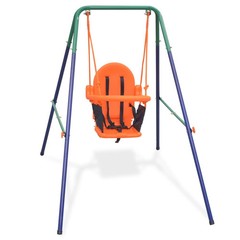 Toddler Swing Blue, Green, Orange Steel, Plastic Standard Durable