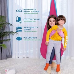 Children’s Pod Swing, Pink Blue, Indoor Outdoor